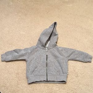 Gray hooded sweatshirt, 6 months